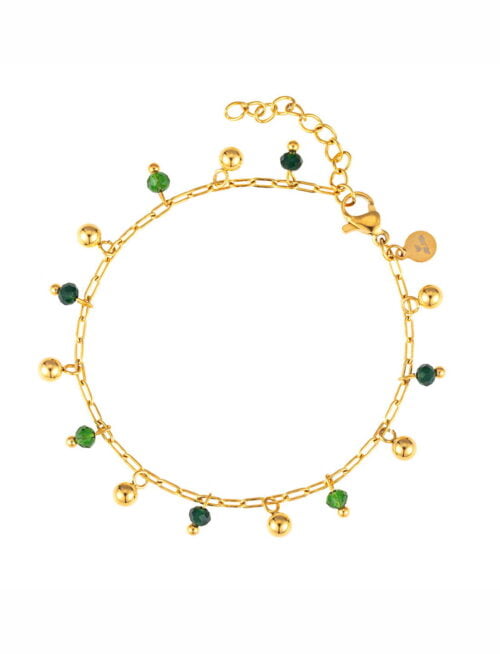Charm bead bracelet green mix