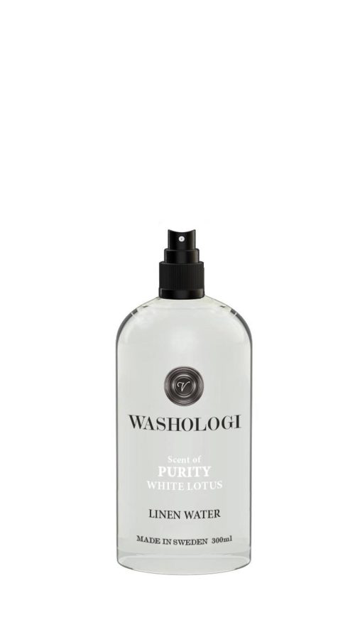 Flaska med linnevatten white lotus 300ml från Washologi