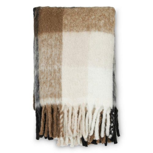 Ihopvikt rutig pläd Bello grande i brun/beige/svart och offwhite från Jakobsdals