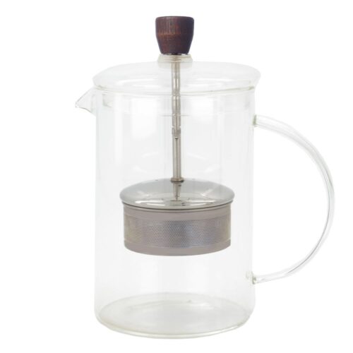 Tekanna i glas från ERNST med mörkbrun knopp.