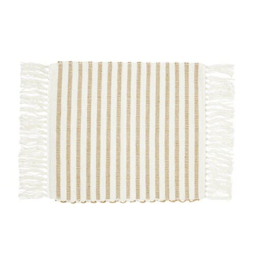 Bordstablett Frangia i vit/beige med fransar.