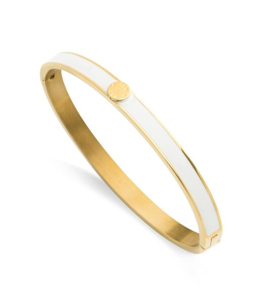 Armband Palermo i vit och guld detaljer från By Jolima.