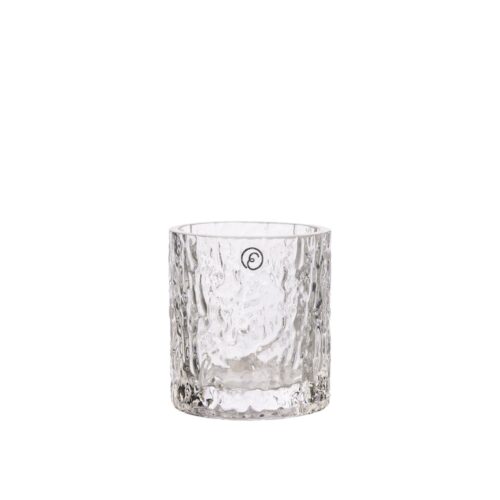 Ljuslykta eller vas i mönstrat glas på 6cm från ERNST.