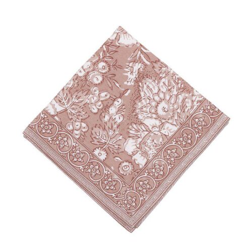 Vikt mönstrad tygservett kallad Sonia i färgen rosa på 45x45cm från Fondaco.
