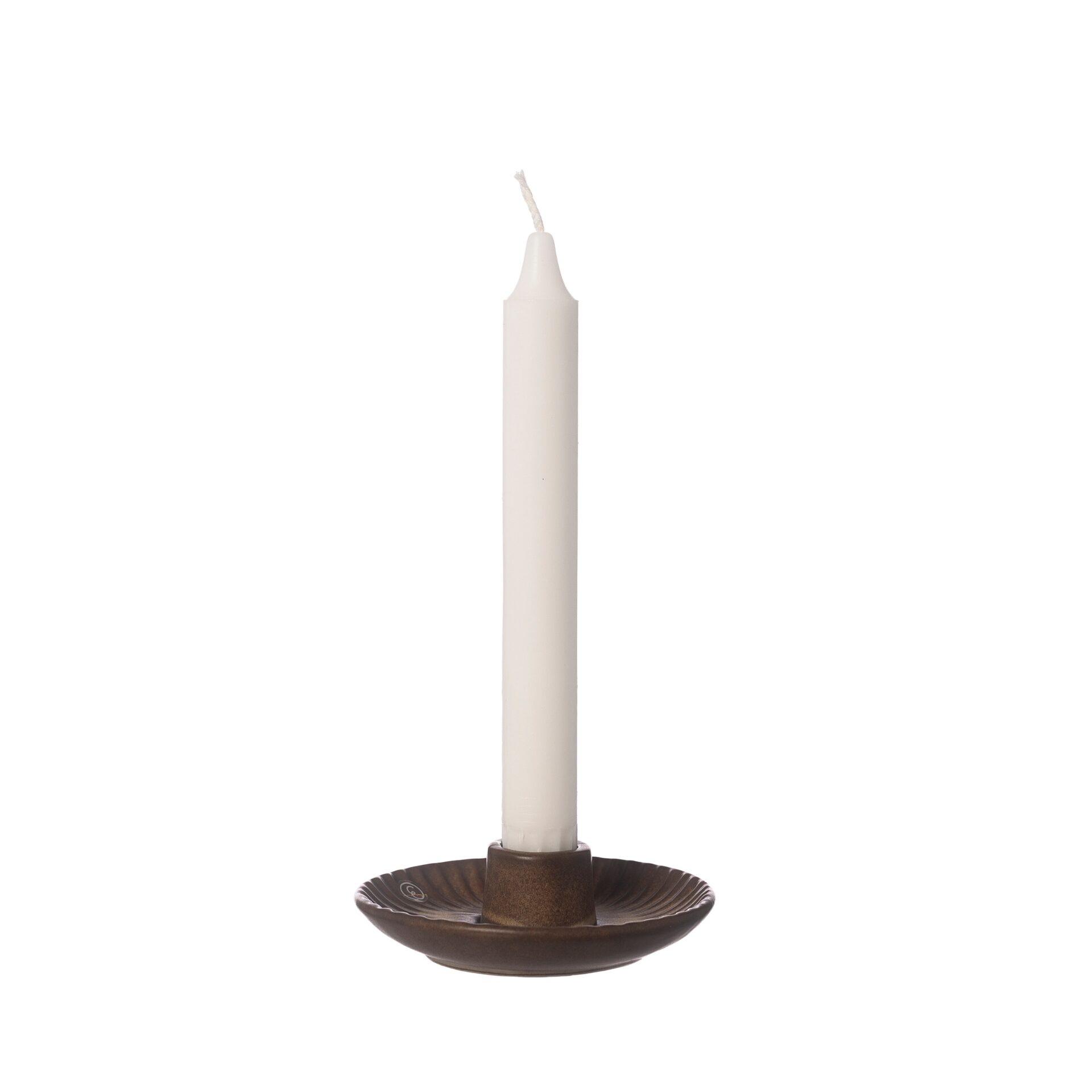Ljusstake i brun stengods på 10cm för kronljus från ERNST.