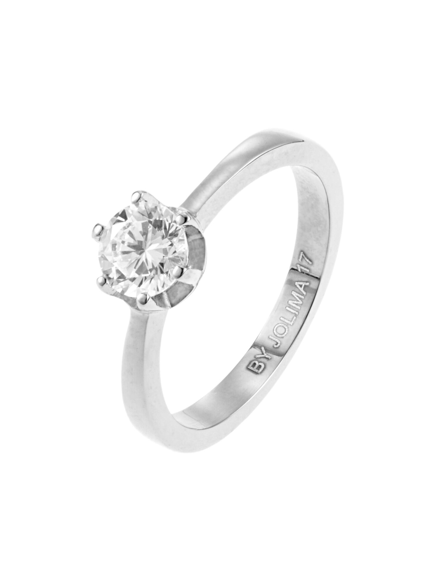Ring Classic stone i silver med en stor kristallsten.