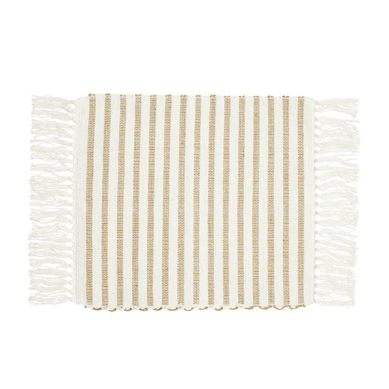Bordstablett Frangia i vit/beige med fransar.