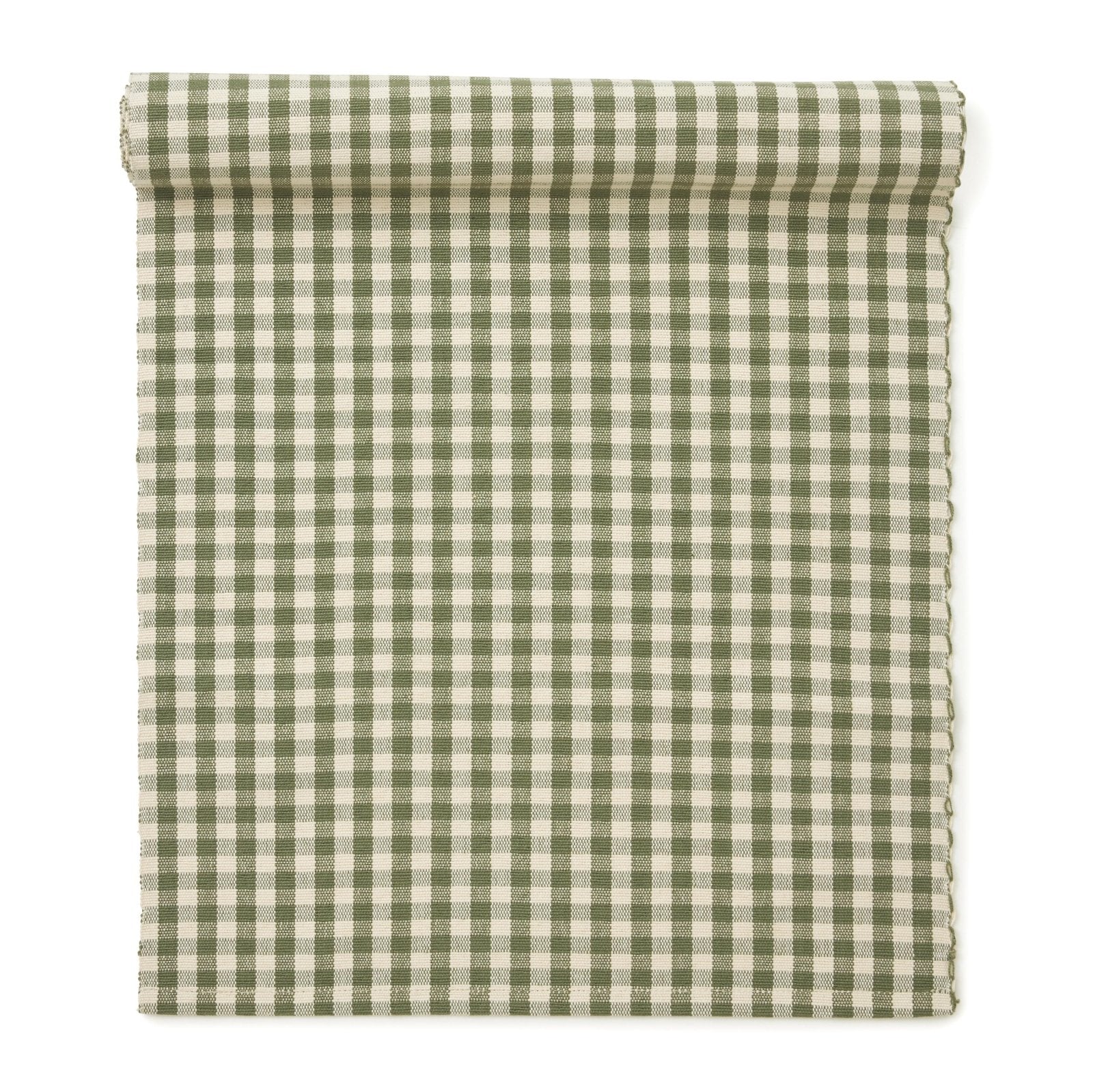 Rutig löpare Cafe i grön/beige.