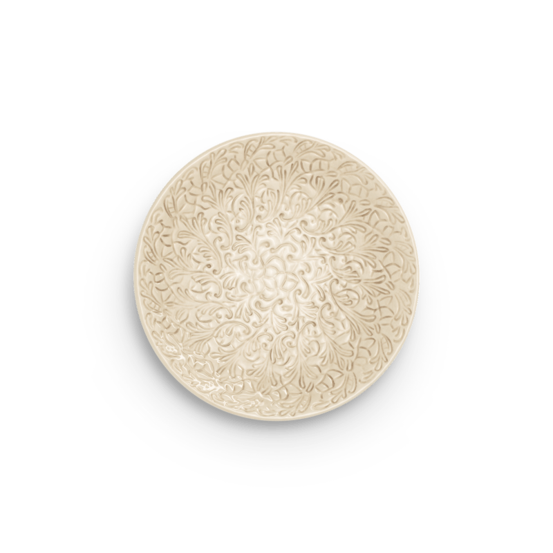 Mateus tallrik lace i färgen sand på 20cm med spetsmönster över hela assietten.