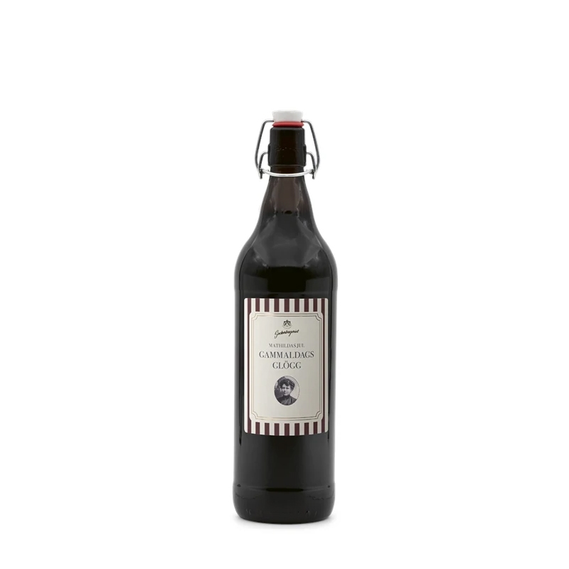 En flaska med Mathildas glögg på 1000 ml.