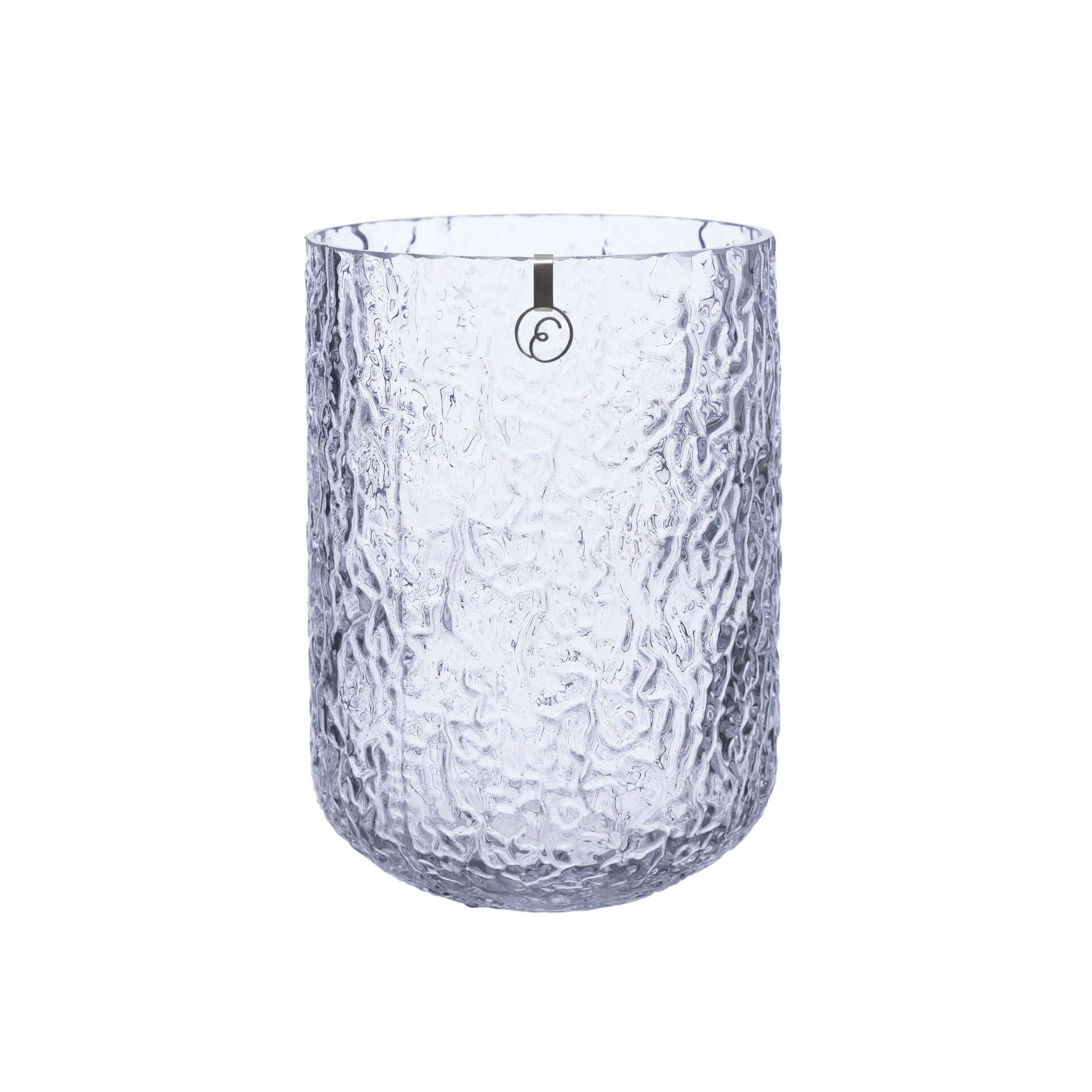 Strukturerad glasvas på 18cm i cylinderform från ERNST.