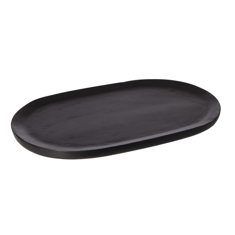 Svart oval bricka från ernst med ost
