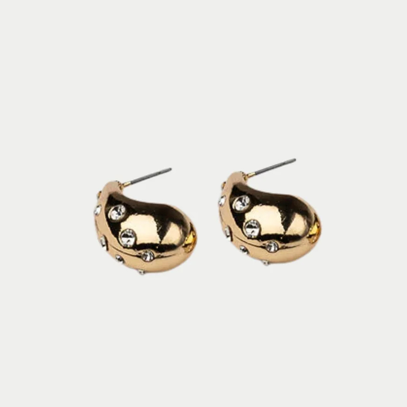 Ett par örhängen kallade Vivianne i guld med strass från Bow19.