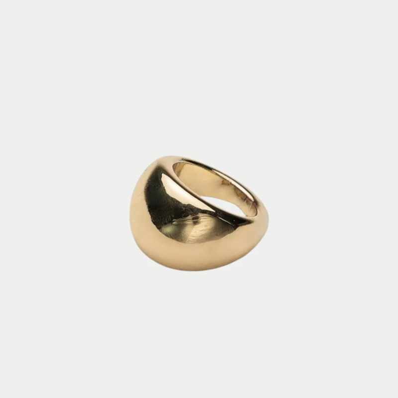 Medelstor rund guldring från varumärket Bow19.