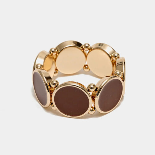 Armband Ava i guld/kognac med ovala detaljer från Bow19.